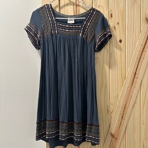 Knox Rose Blue Tunic with Embroidery